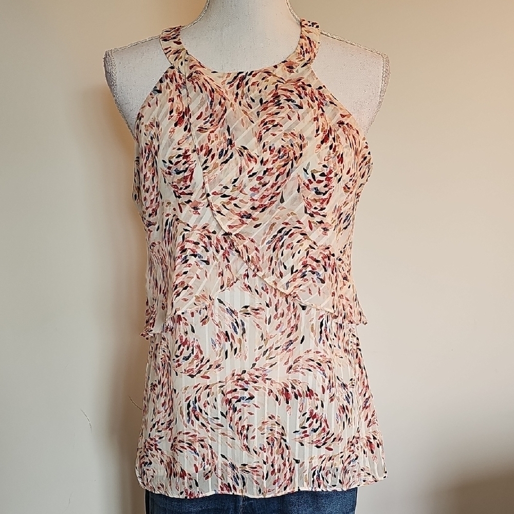 White House Black Market Multicolor Patterned Tank Top